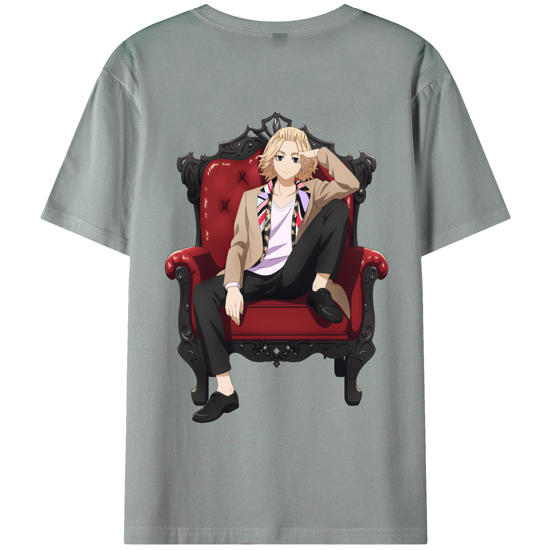 （画像用） 東京リベンジャーズ Tokyo Revengers 綿100％ メンズ半袖Tシャツ（バックプリント） 通気性